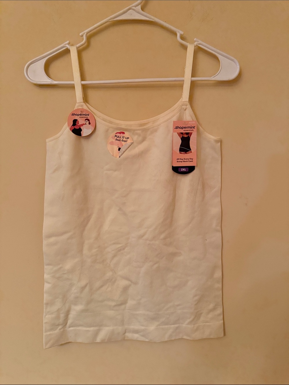 NWT‎ Shapermint Essentials All Day Every Day Scoop Neck Cami in Chai Size 2XL